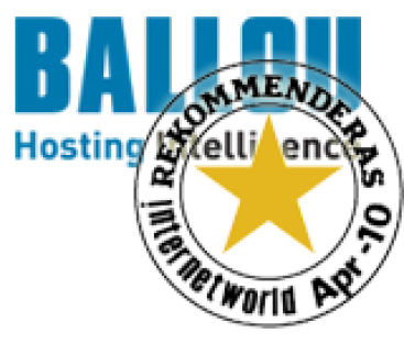 Internetworld rekommenderar vår hostingpartner