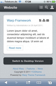 Mobilmall med Joomla! 1.6 och Warp6